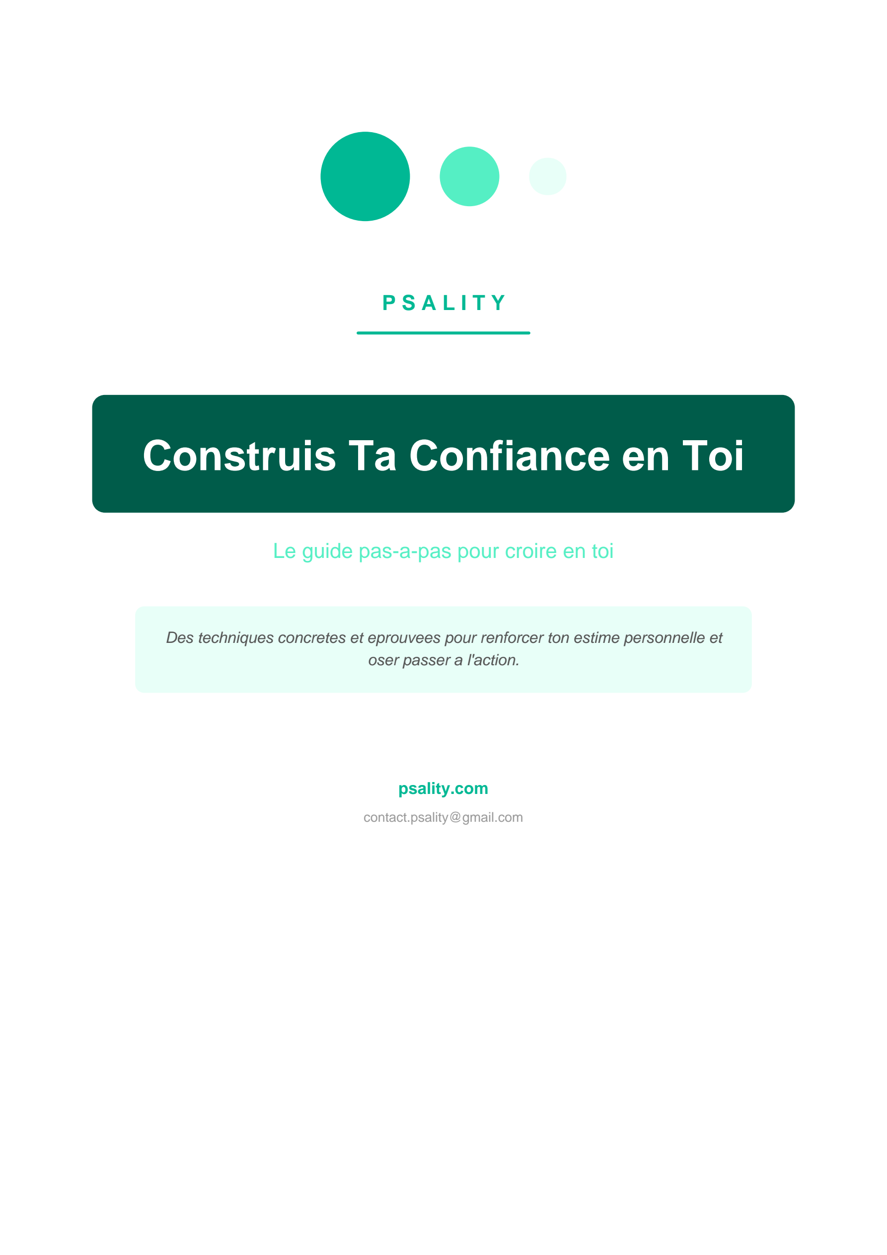 Construis Ta Confiance en Toi